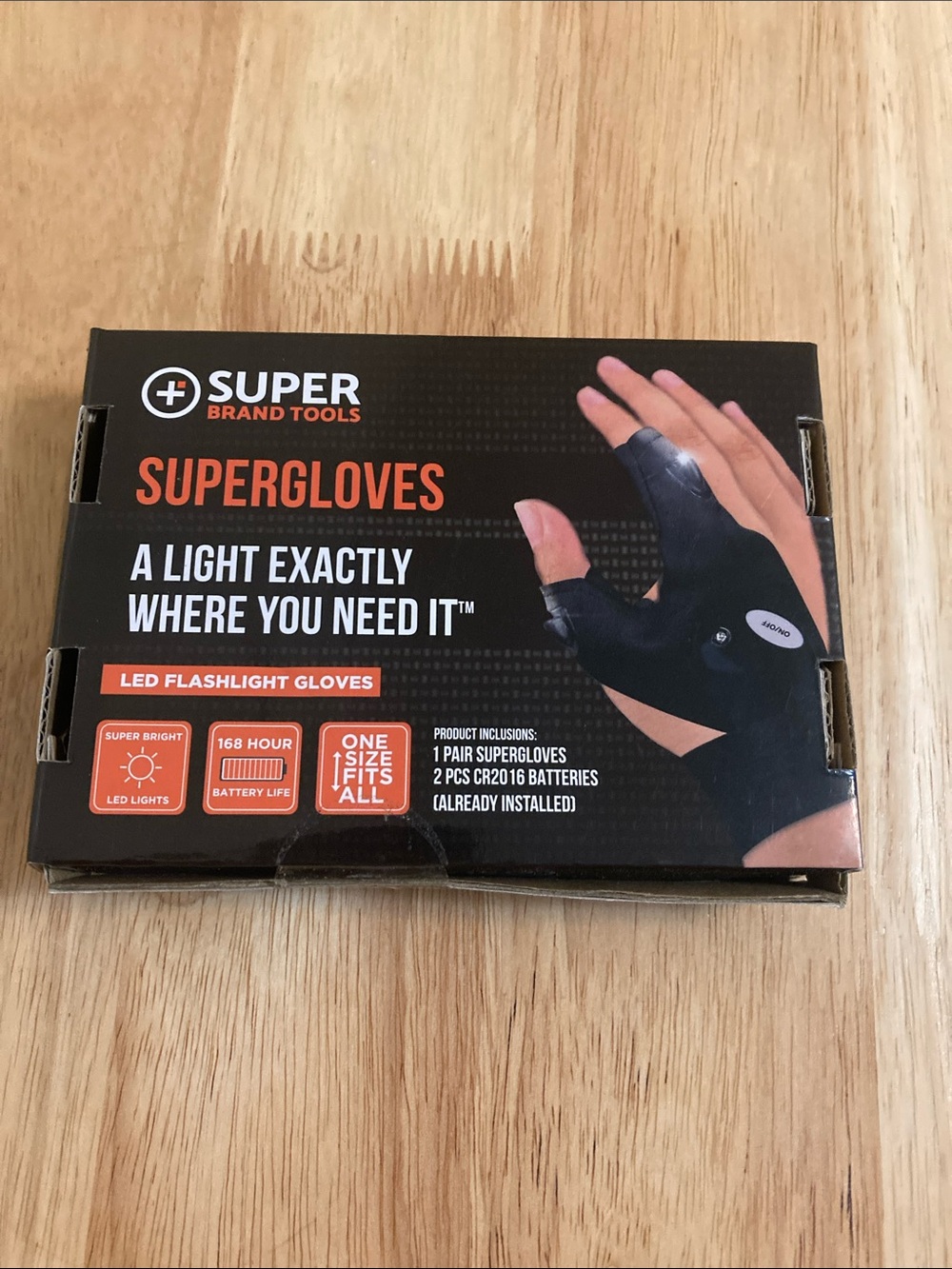 SUPER Brand Tools Supergloves LED Flashlight Gloves in Black